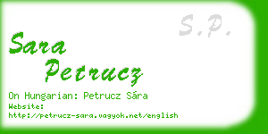 sara petrucz business card